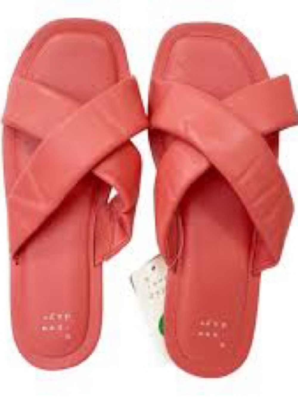 985. NEW a new day Coral Crisscross Slide Sandals